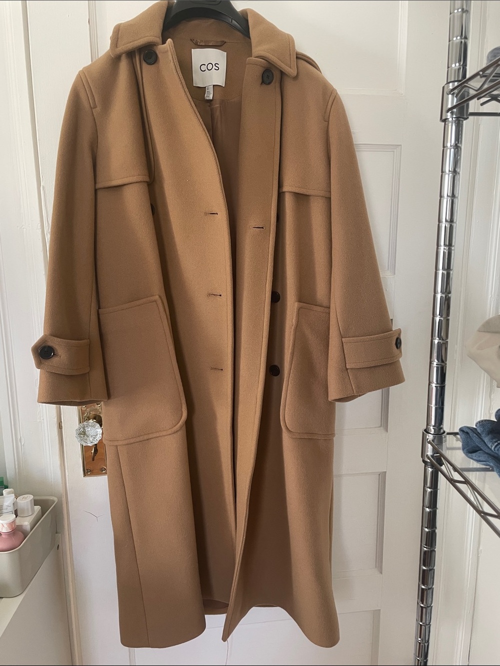 COS Camel Wool-Blend Long Trench Coat